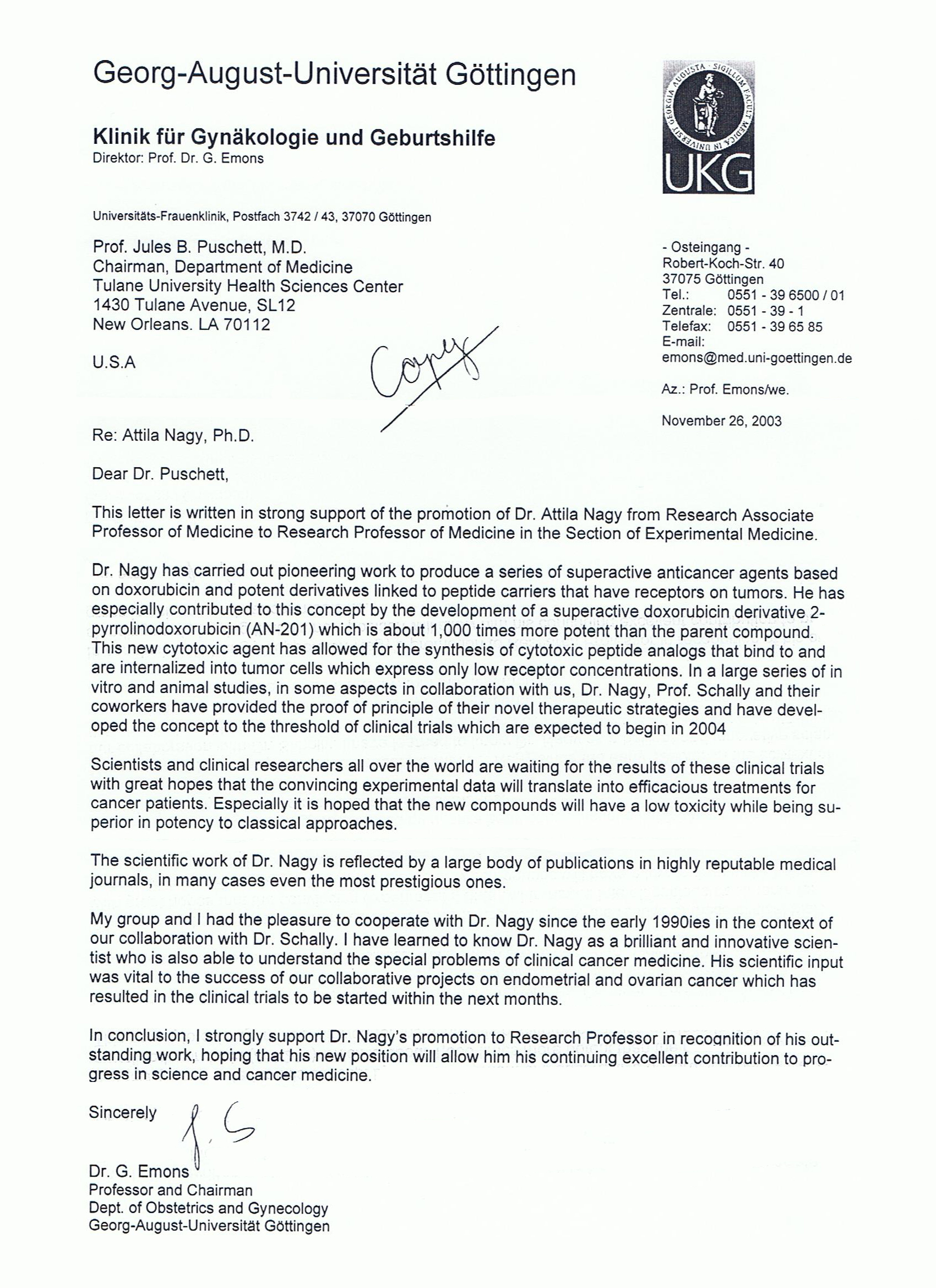 Professzor Günter Emons