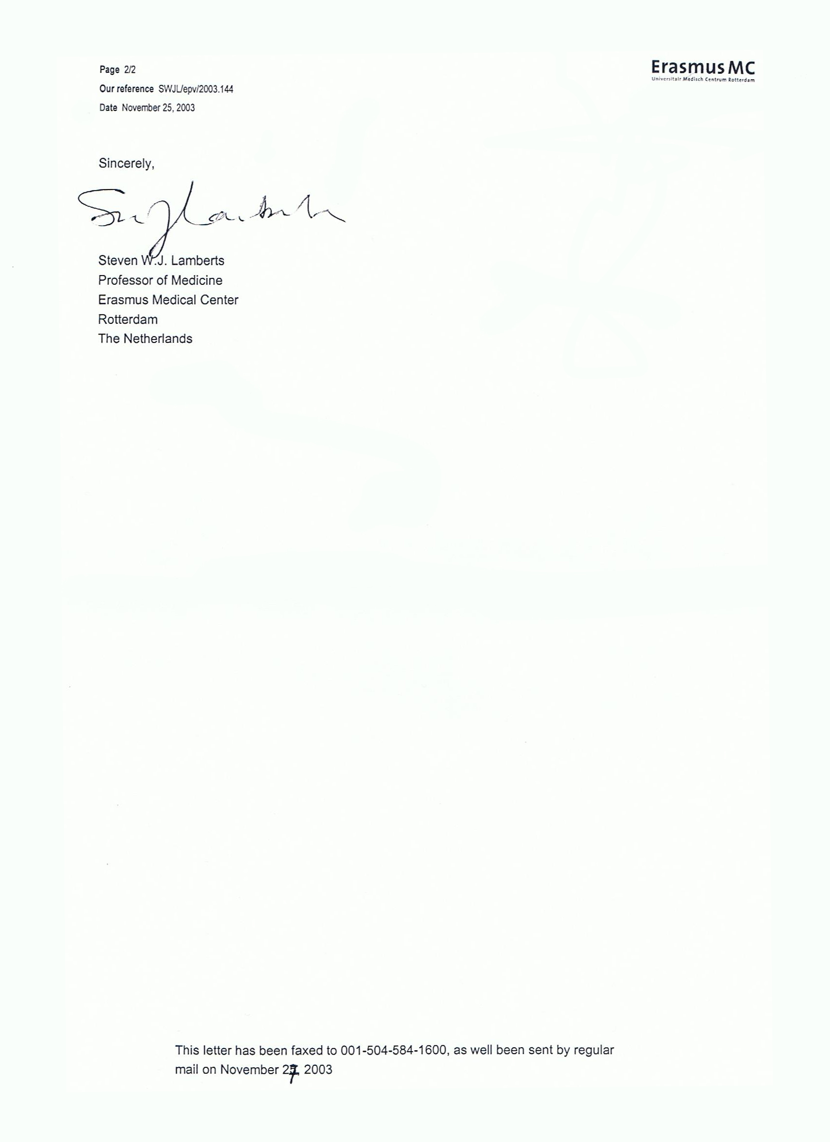 Professzor Steven W. J. Lamberts