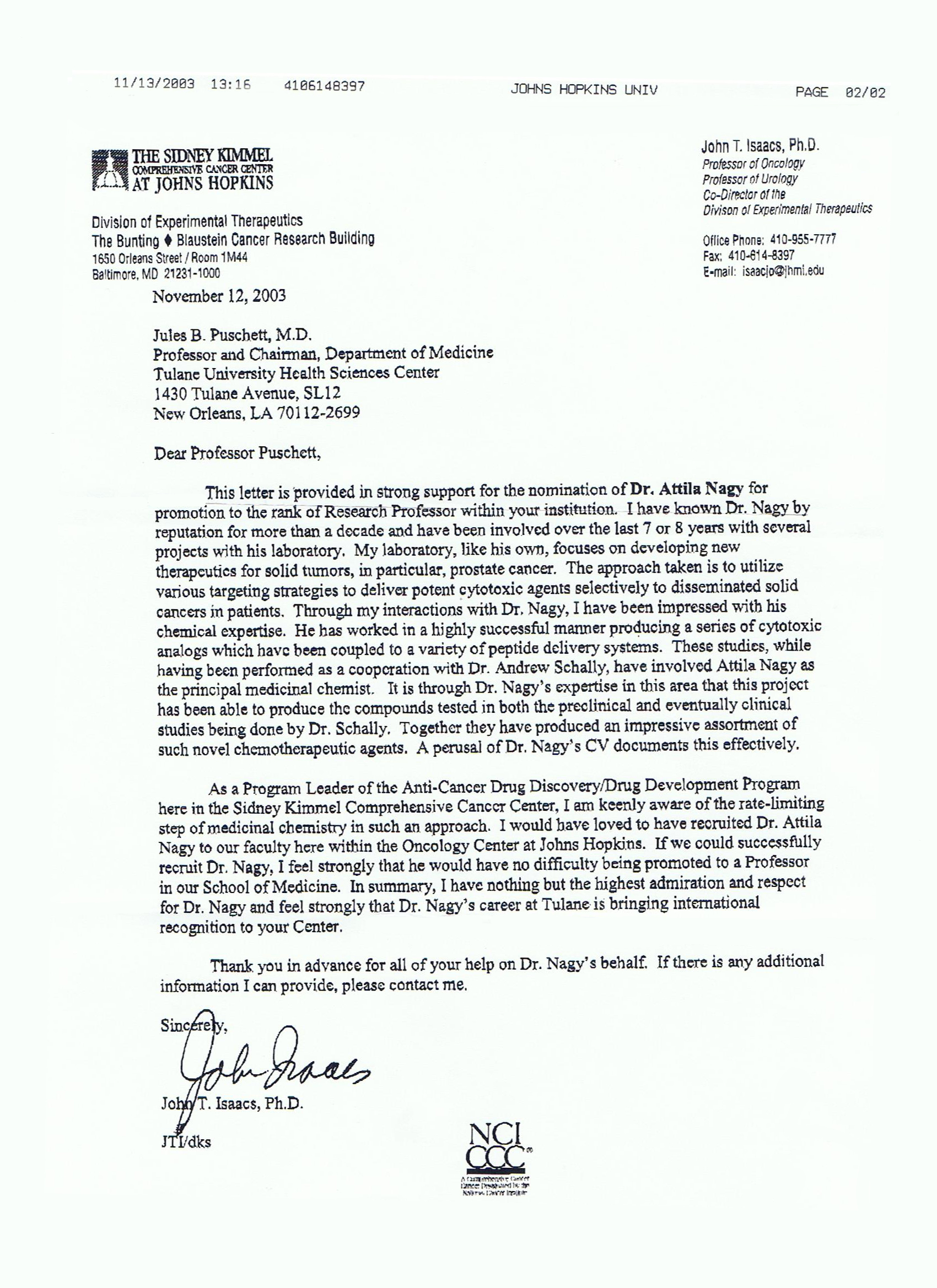 Professzor John T. Isaacs